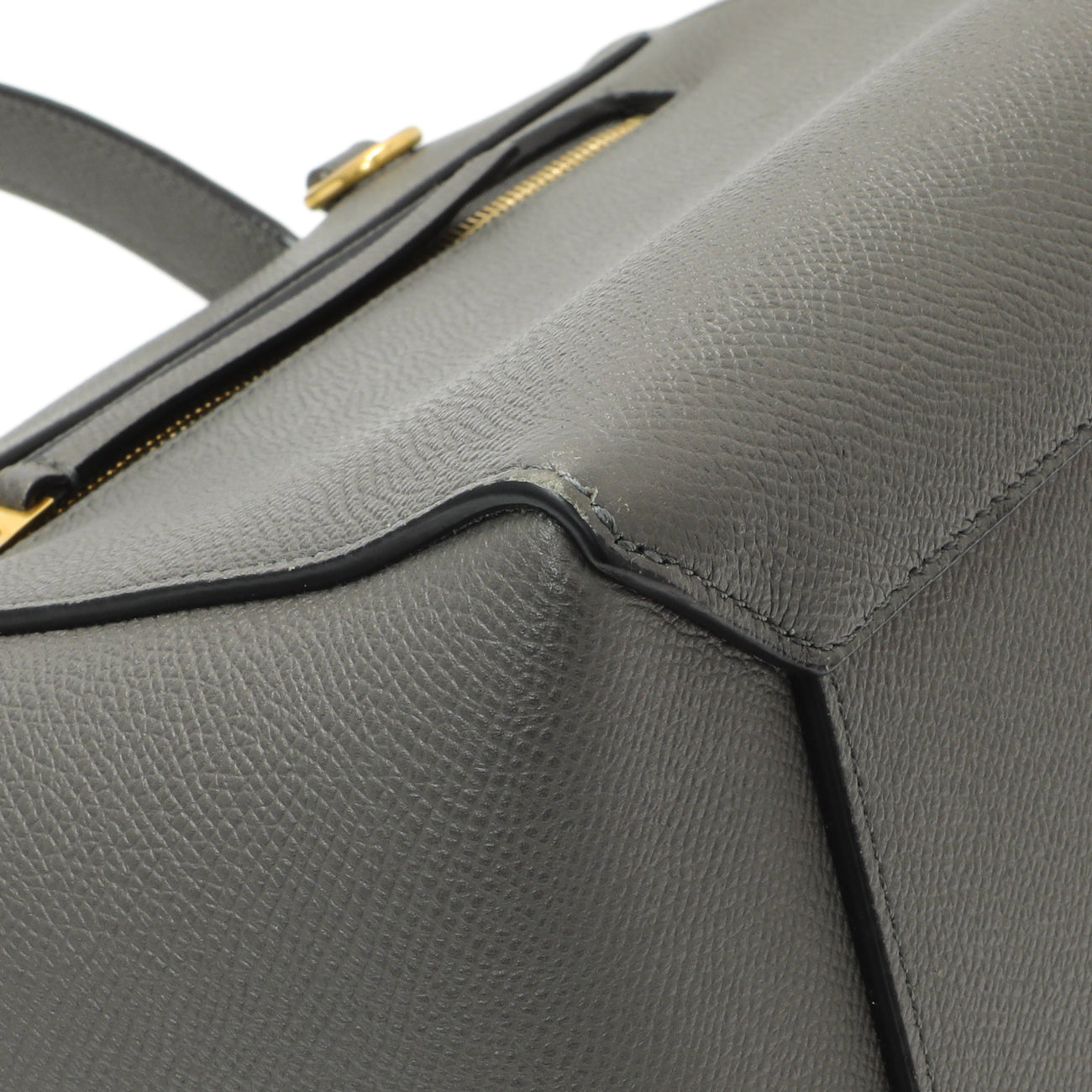 Exclusive Celine Grey Grained Calfskin Micro Belt Bag — Lifestyle View