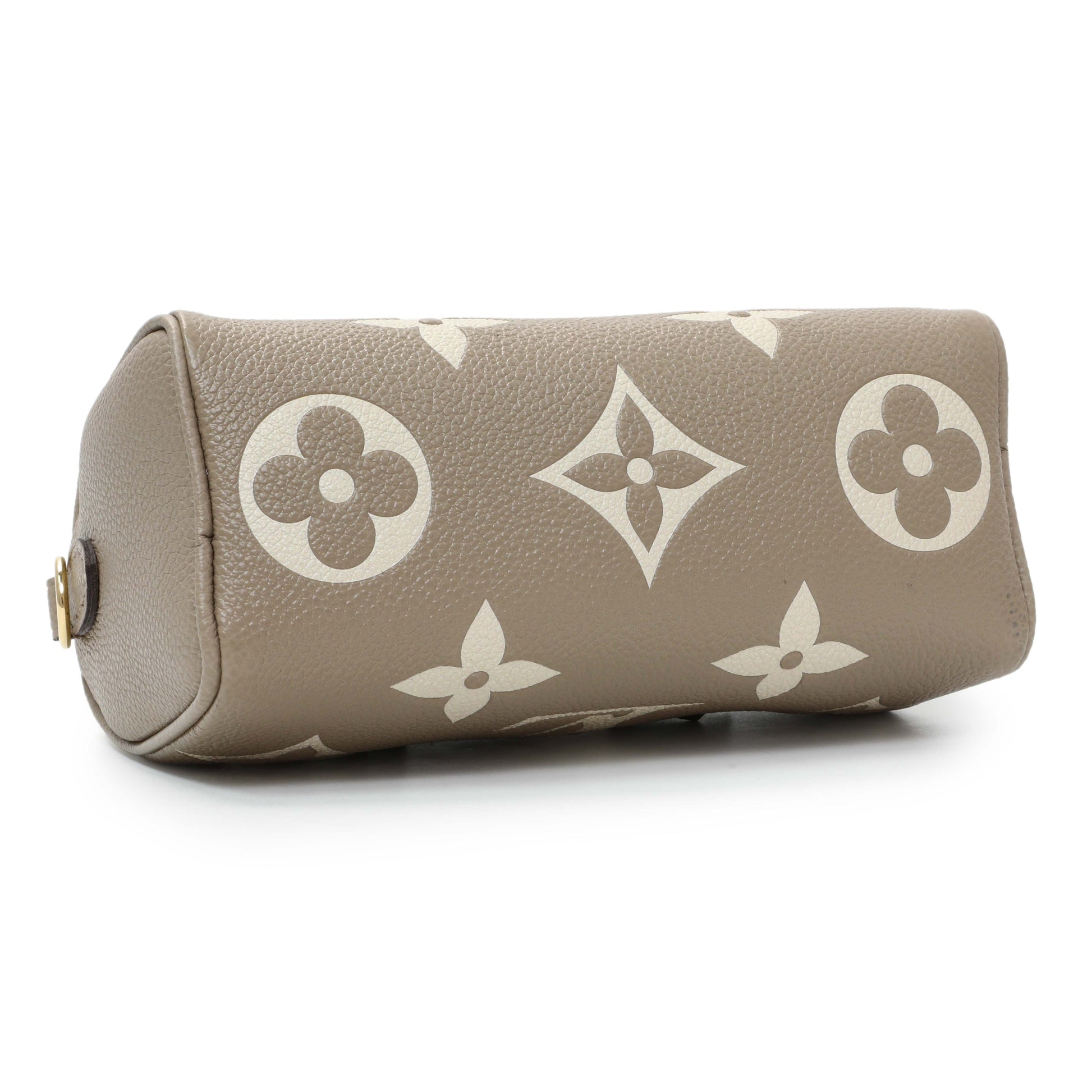Exclusive Louis Vuitton Tourterelle Grey/Cream Empreinte Giant Monogram Nano Speedy — Back View