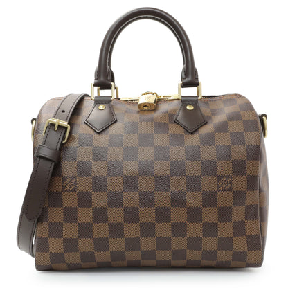 Exclusive Louis Vuitton Damier Ebene Speedy Bandouliere 25 — Front View