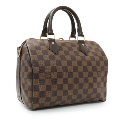 Exclusive Louis Vuitton Damier Ebene Speedy Bandouliere 25 — Side View