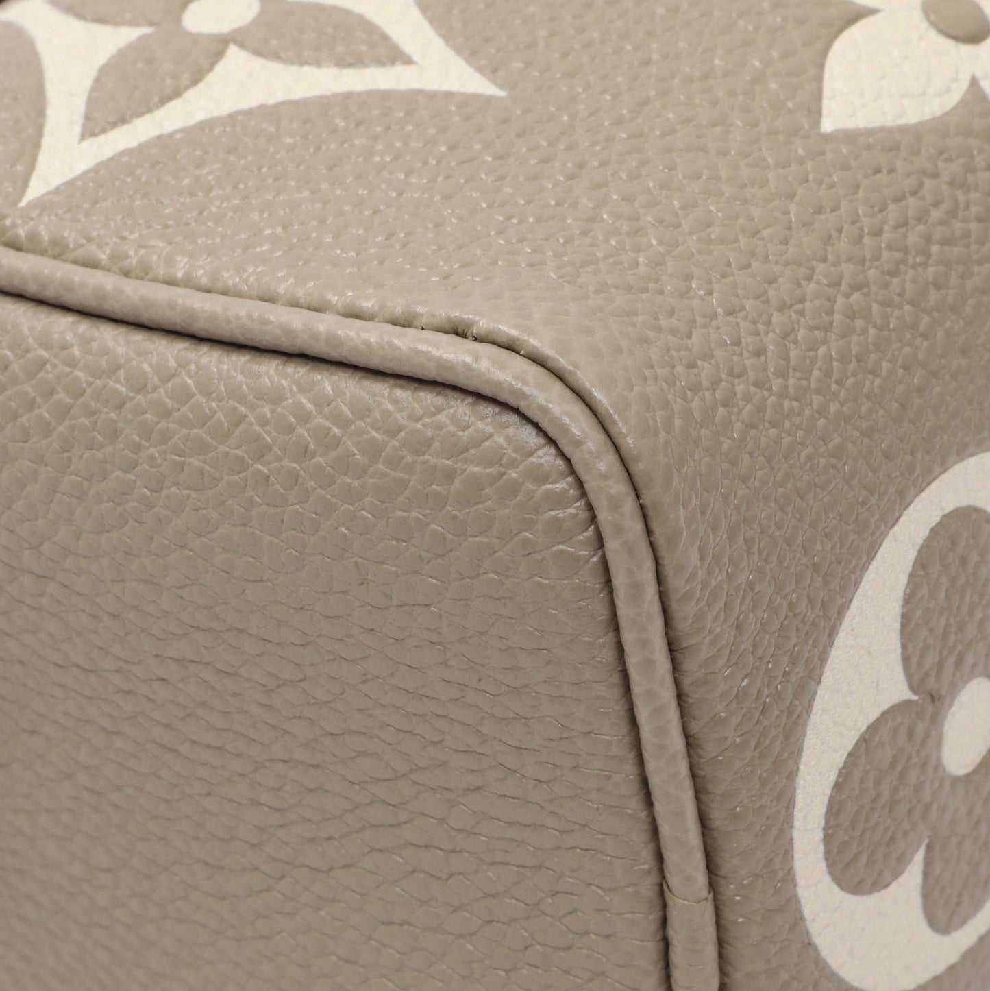 Exclusive Louis Vuitton Tourterelle Grey/Cream Empreinte Giant Monogram Nano Speedy — Lifestyle View