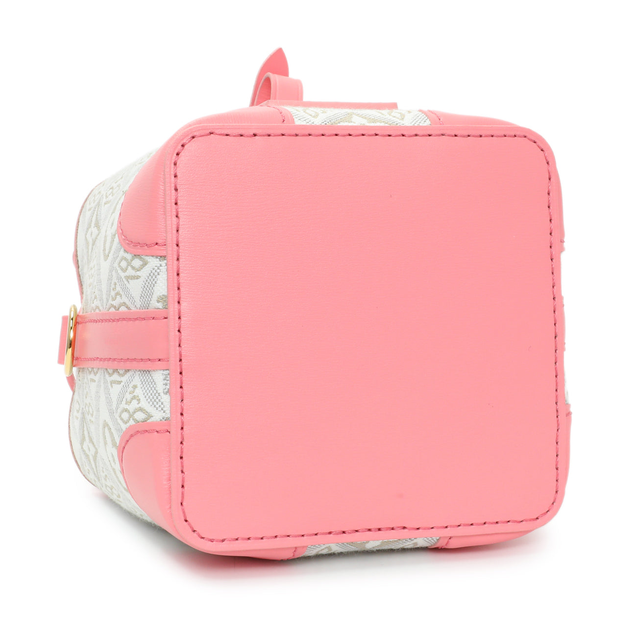 Exclusive Louis Vuitton Ecru Beige Pink Jacquard Since 1854 Noe Purse — Back View