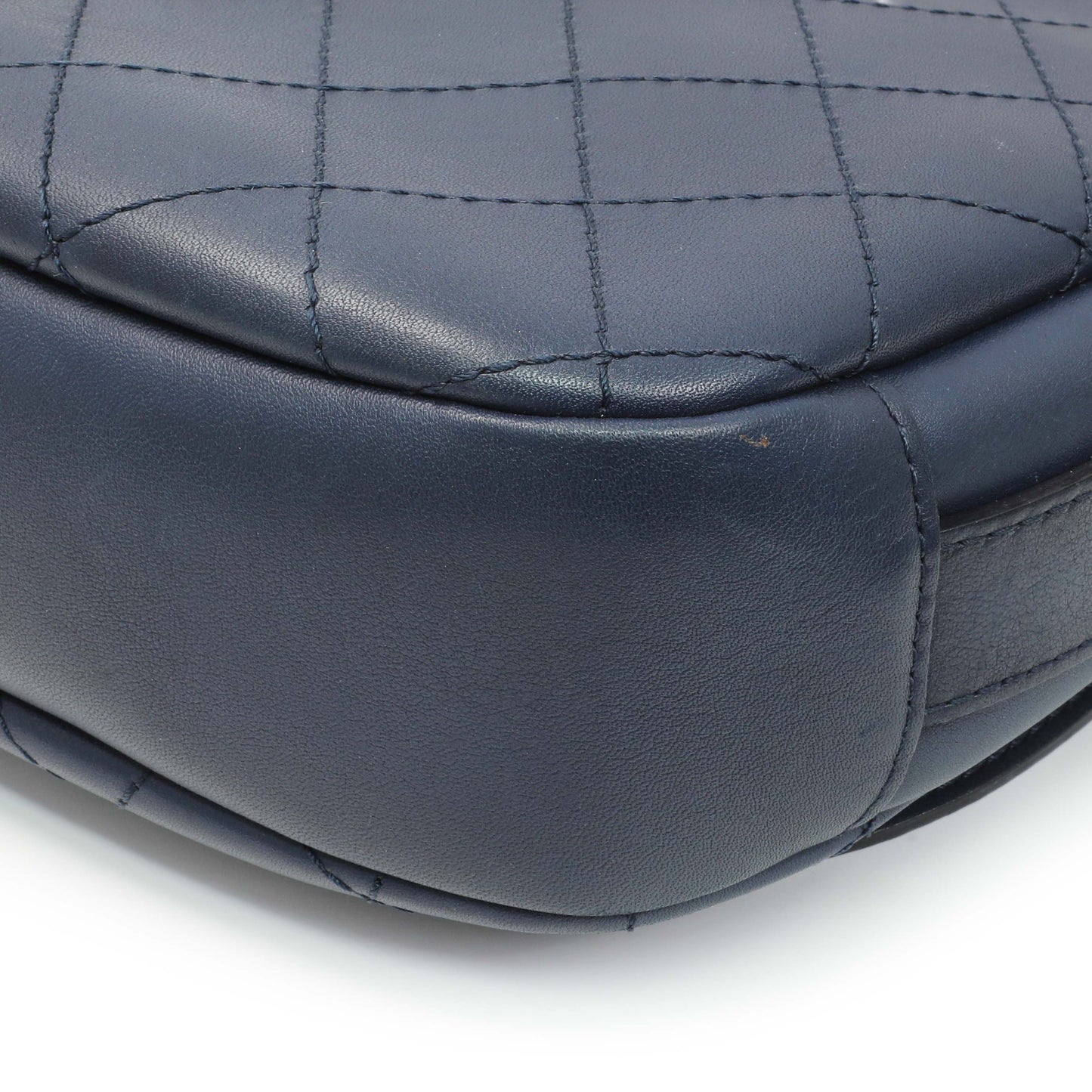 Exclusive Chanel Blue Calfskin Stitched Messenger Flap Bag — Alternate View 7