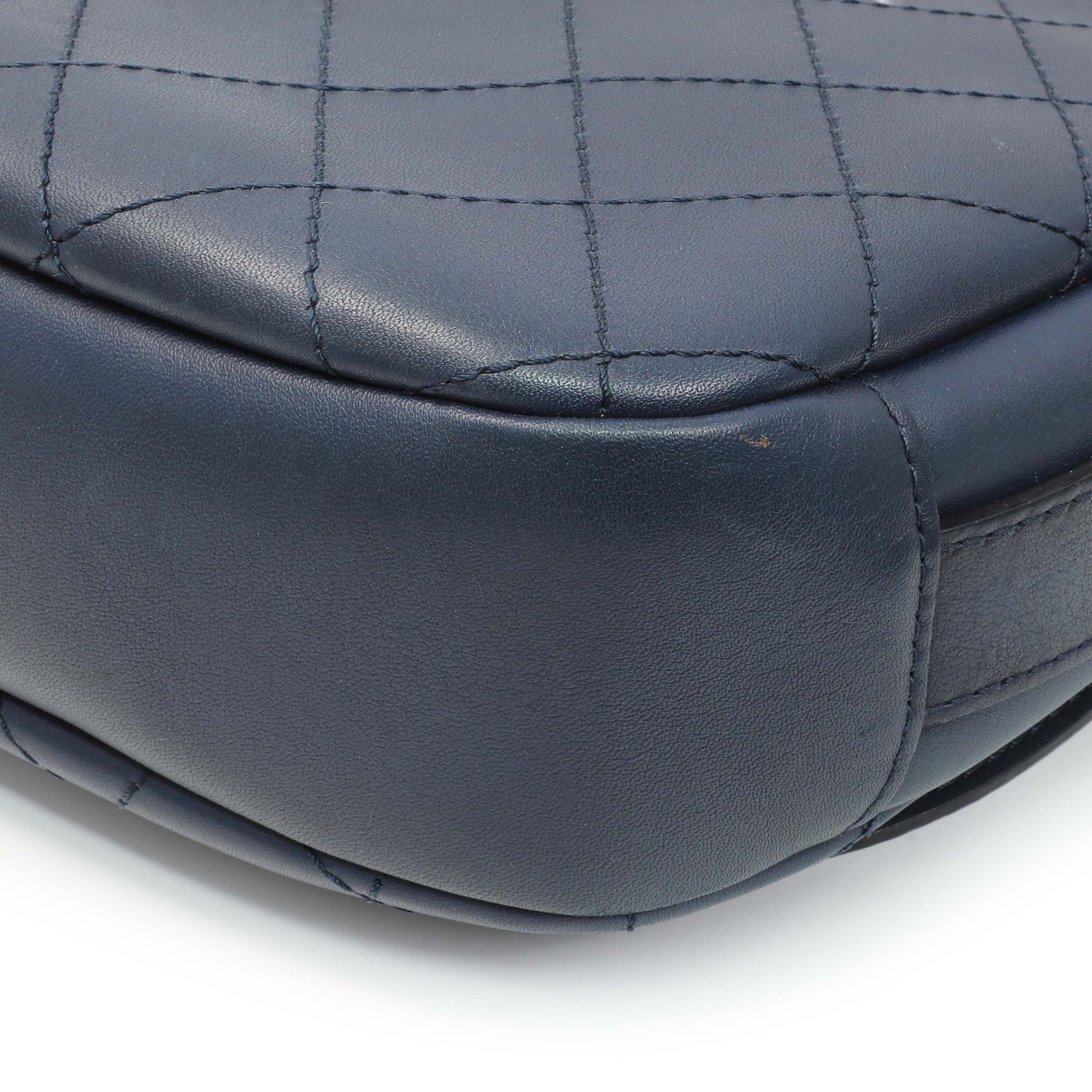 Exclusive Chanel Blue Calfskin Stitched Messenger Flap Bag — Alternate View 7