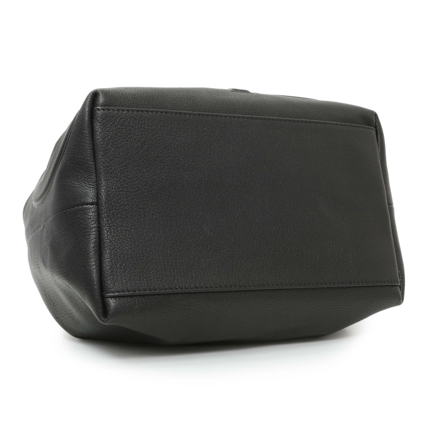 Exclusive Jimmy Choo Black Nappa Leather Juno Solid Drawstring Bucket Bag — Back View