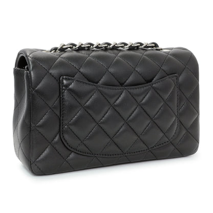Exclusive Chanel Black Quilted Lambskin Mini Rectangular Flap — Side View
