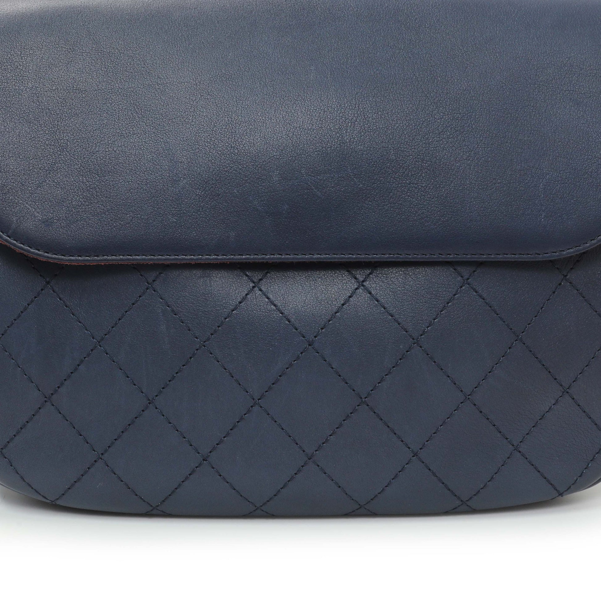 Exclusive Chanel Blue Calfskin Stitched Messenger Flap Bag — Alternate View 11