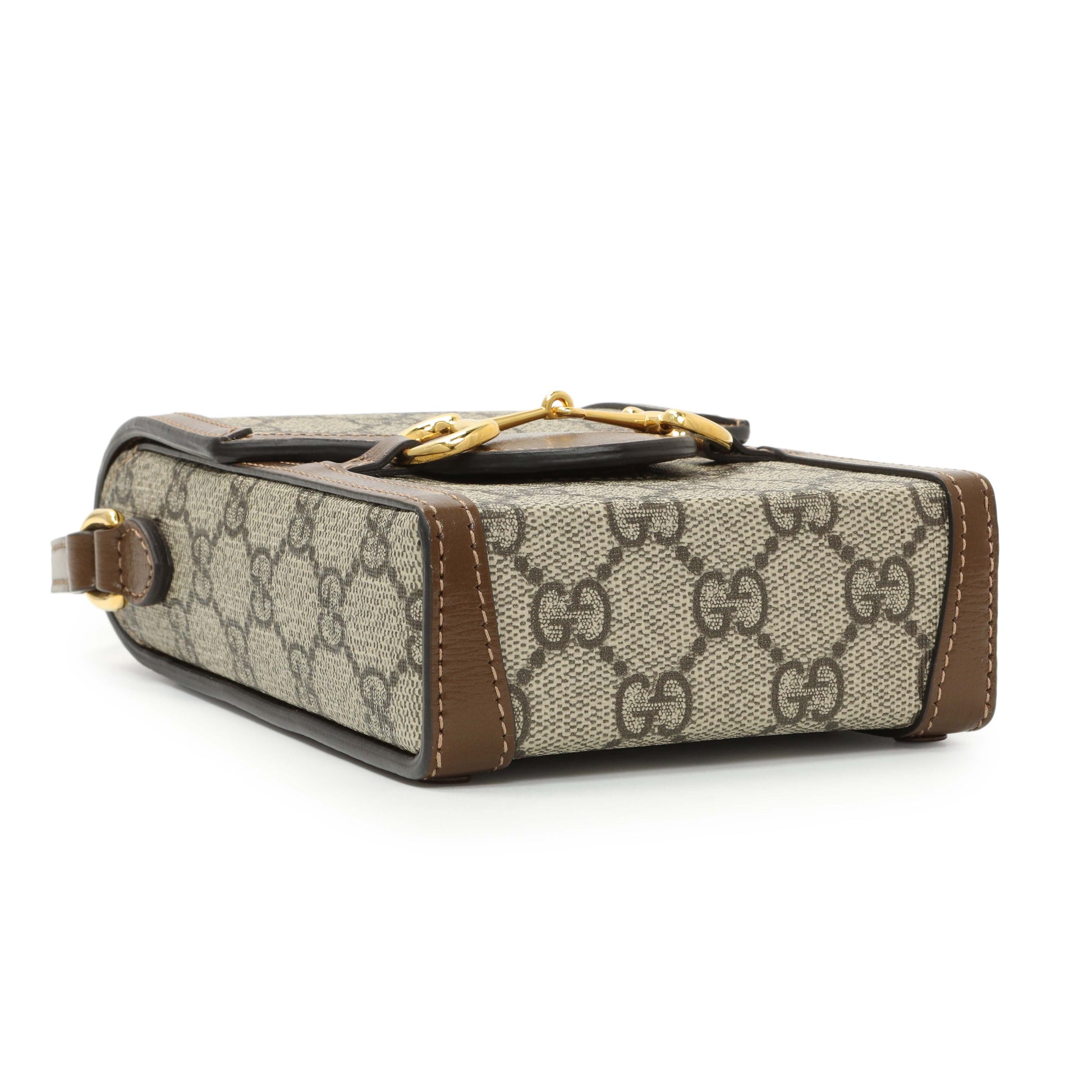 Exclusive Gucci GG Supreme Monogram Mini Horsebit 1955 Shoulder Bag — Back View