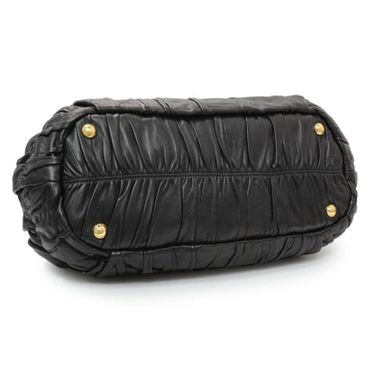 Exclusive Prada Black Nappa Leather Gaufre Tote — Back View