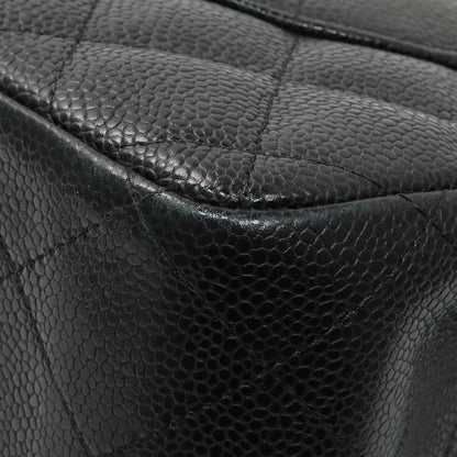 Exclusive Chanel Black Quilted Caviar Jumbo Double Flap — Alternate View 7