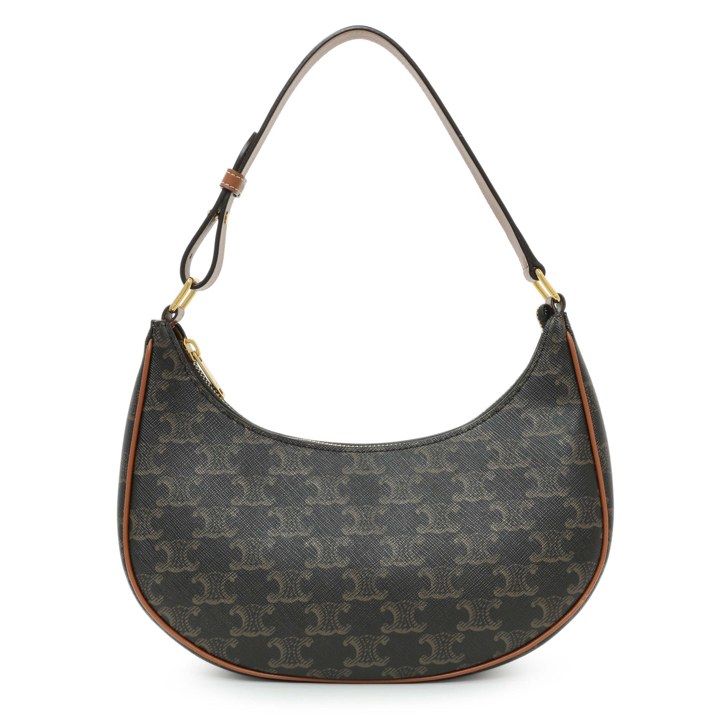 Exclusive Celine Triomphe Canvas Calfskin Ava Shoulder Bag — Front View