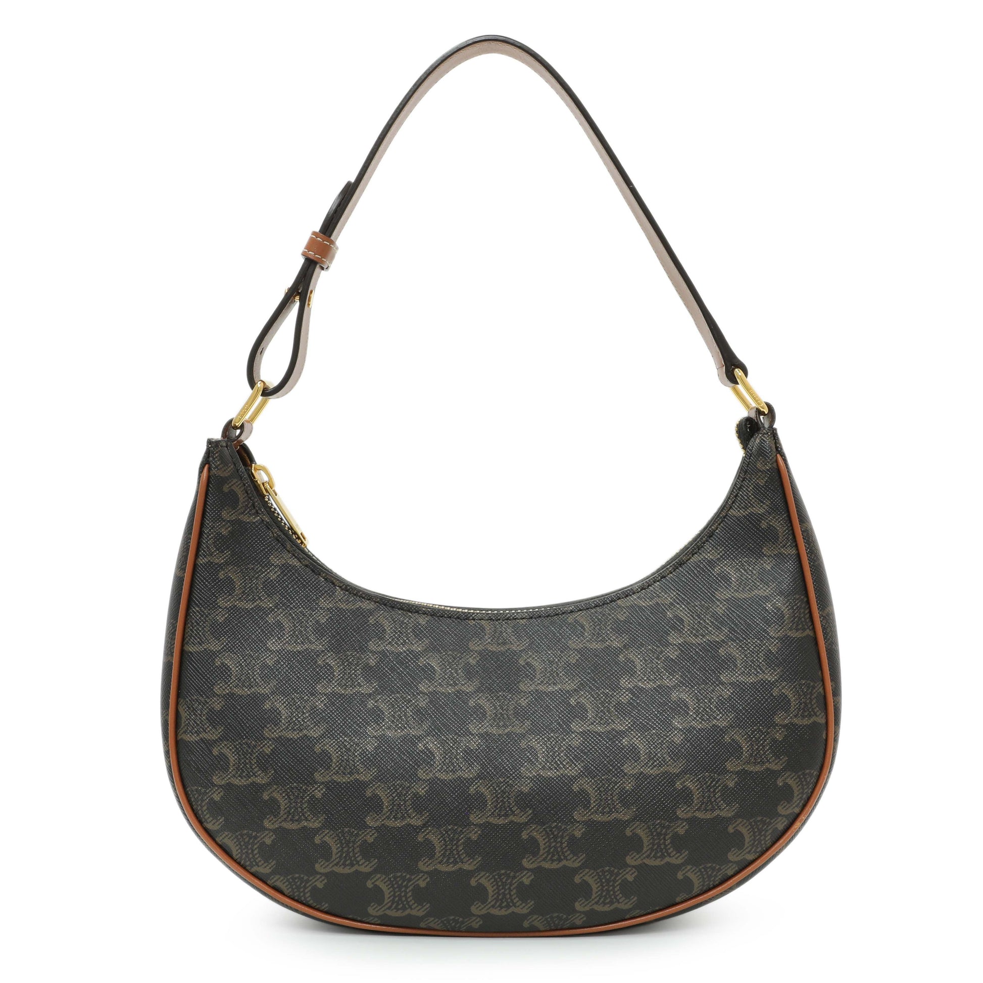 Exclusive Celine Triomphe Canvas Calfskin Ava Shoulder Bag — Front View