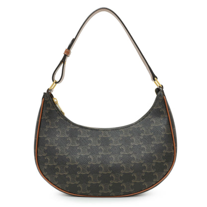 Exclusive Celine Triomphe Canvas Calfskin Ava Shoulder Bag — Front View