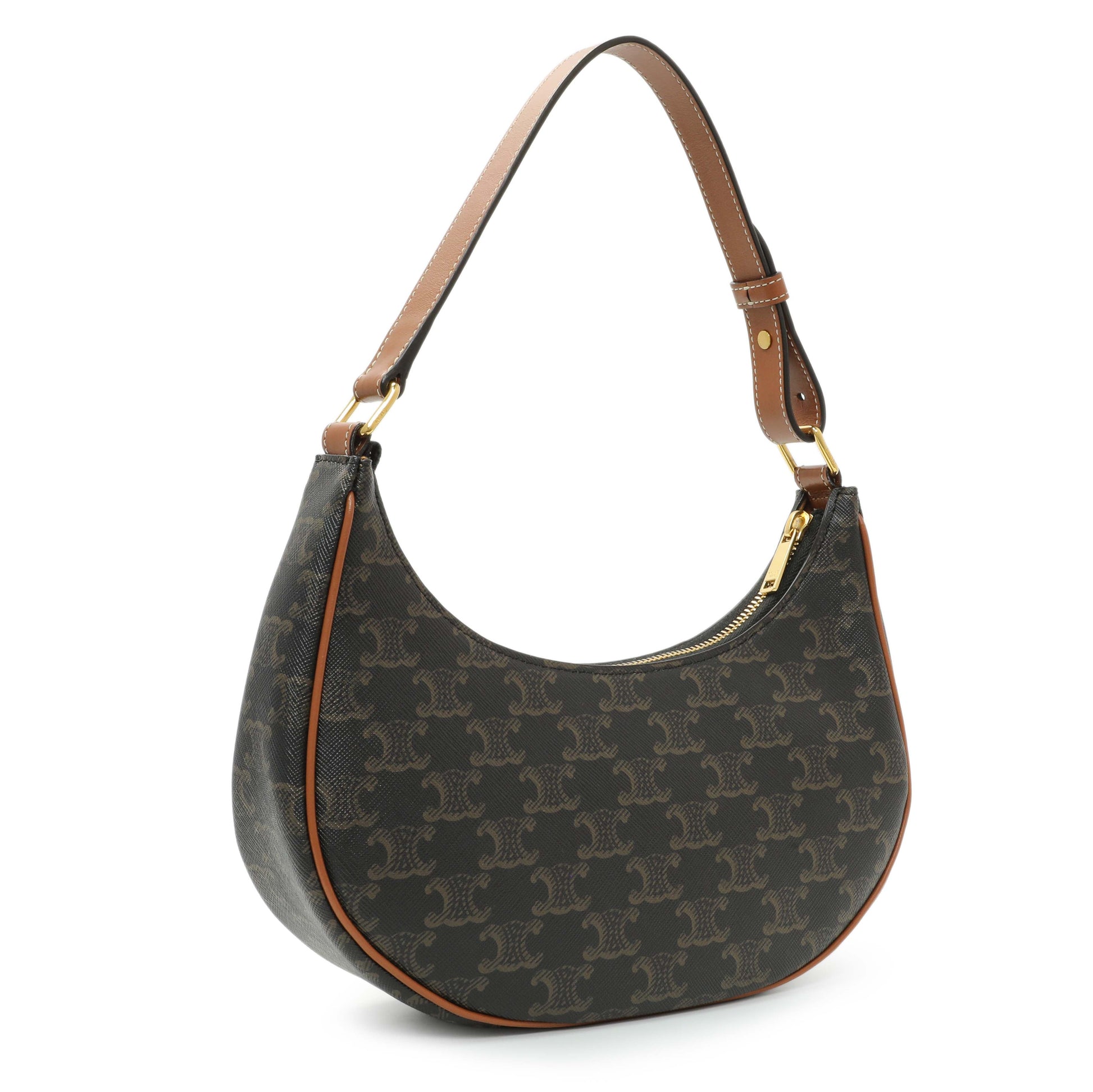 Exclusive Celine Triomphe Canvas Calfskin Ava Shoulder Bag — Side View