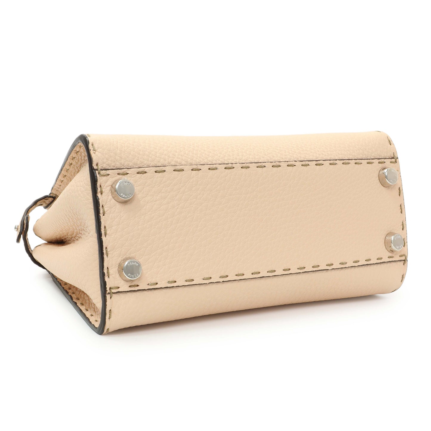 Exclusive Fendi Plaster Cuoio Romano Snakeskin Selleria Mini Peekaboo Iconic Satchel — Back View