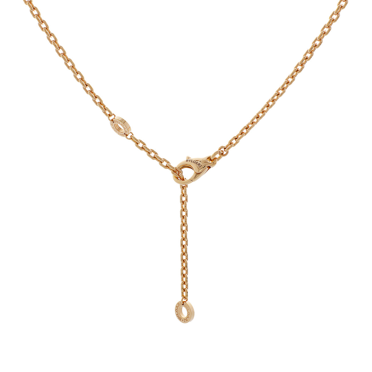 Exclusive Bulgari 18K Rose Gold Black Ceramic B.zero1 Pendant Necklace — Back View