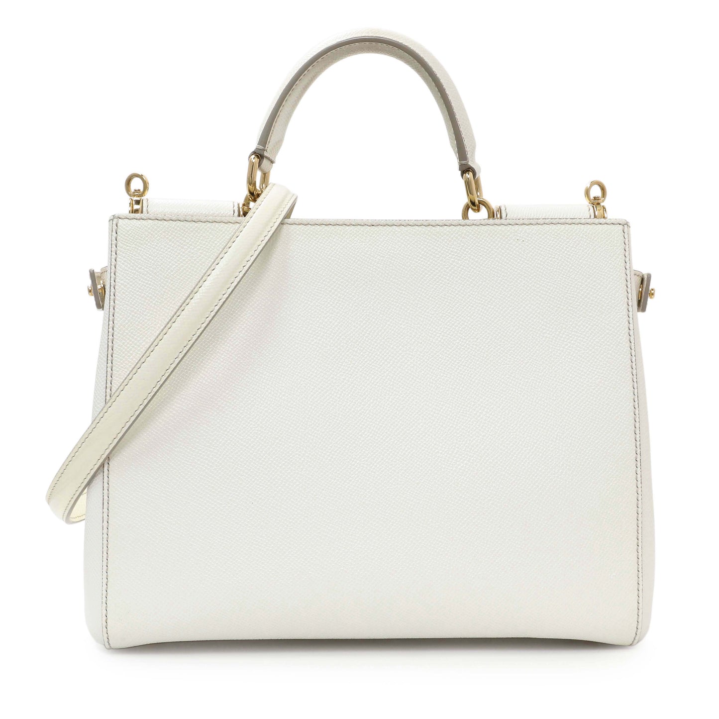 Exclusive Dolce & Gabbana White Dauphine Miss Sicily Satchel — Front View