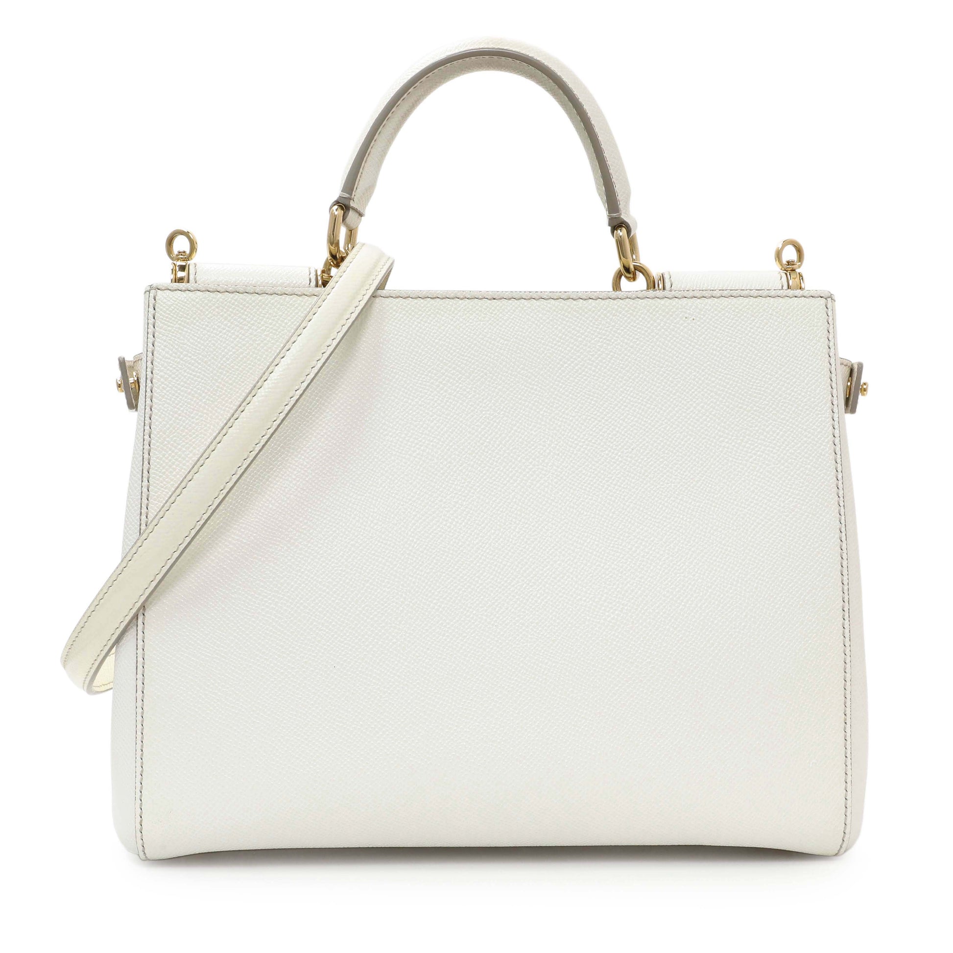 Exclusive Dolce & Gabbana White Dauphine Miss Sicily Satchel — Front View