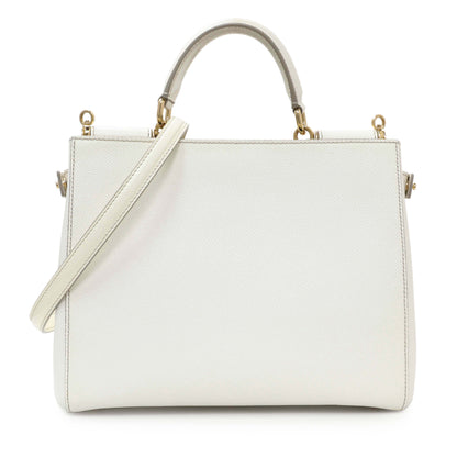 Exclusive Dolce & Gabbana White Dauphine Miss Sicily Satchel — Front View