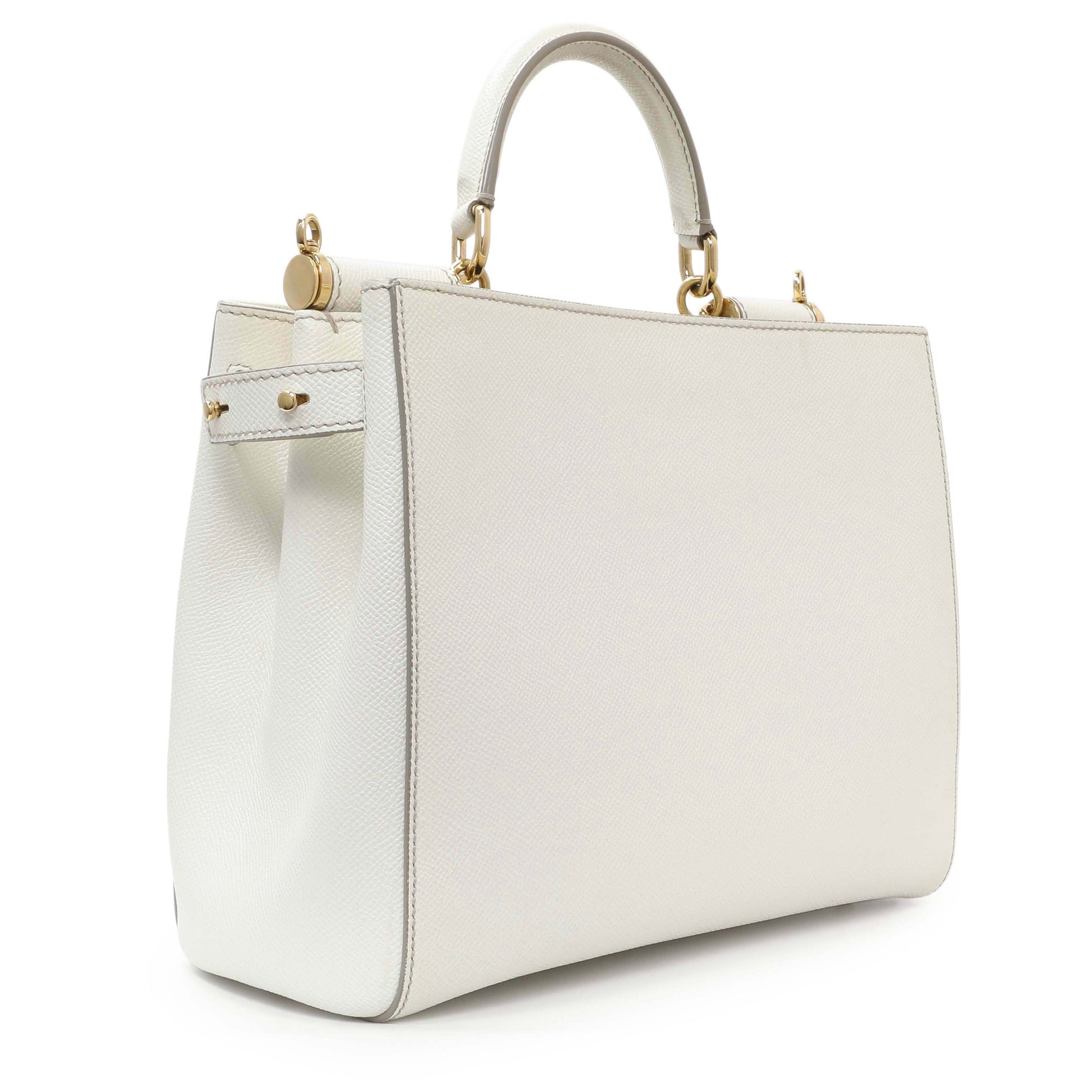 Exclusive Dolce & Gabbana White Dauphine Miss Sicily Satchel — Side View