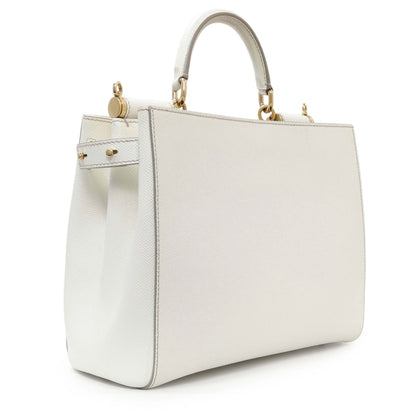 Exclusive Dolce & Gabbana White Dauphine Miss Sicily Satchel — Side View