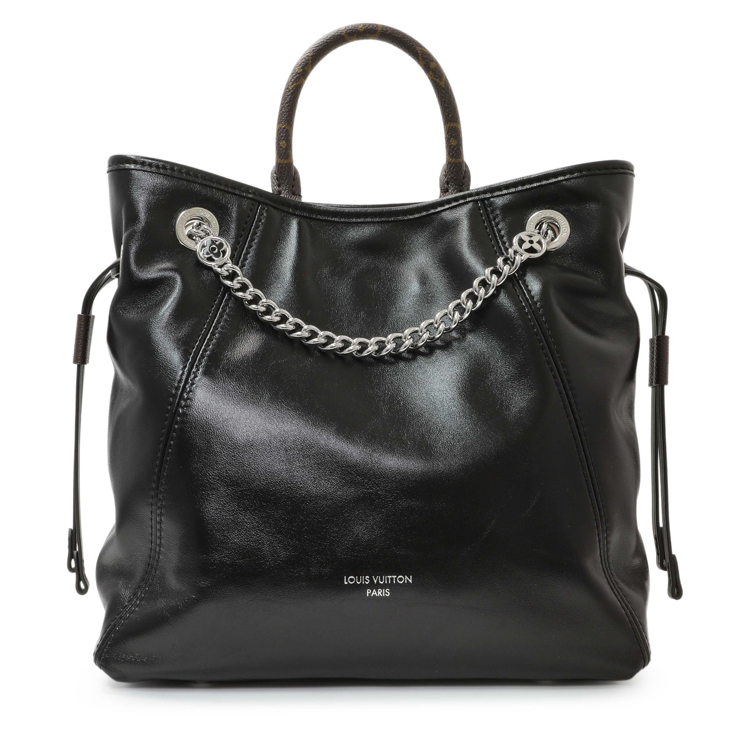Exclusive Louis Vuitton Black Lambskin Off Duty Backpack Vibe — Front View