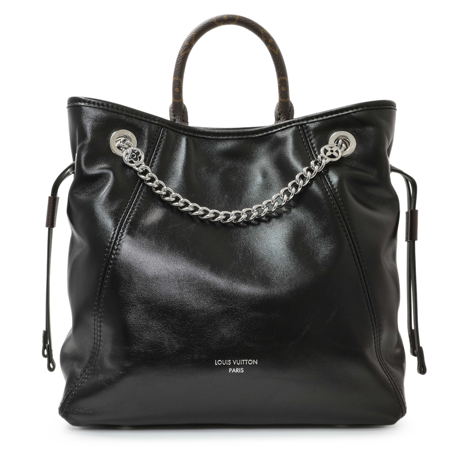 Exclusive Louis Vuitton Black Lambskin Off Duty Backpack Vibe — Front View