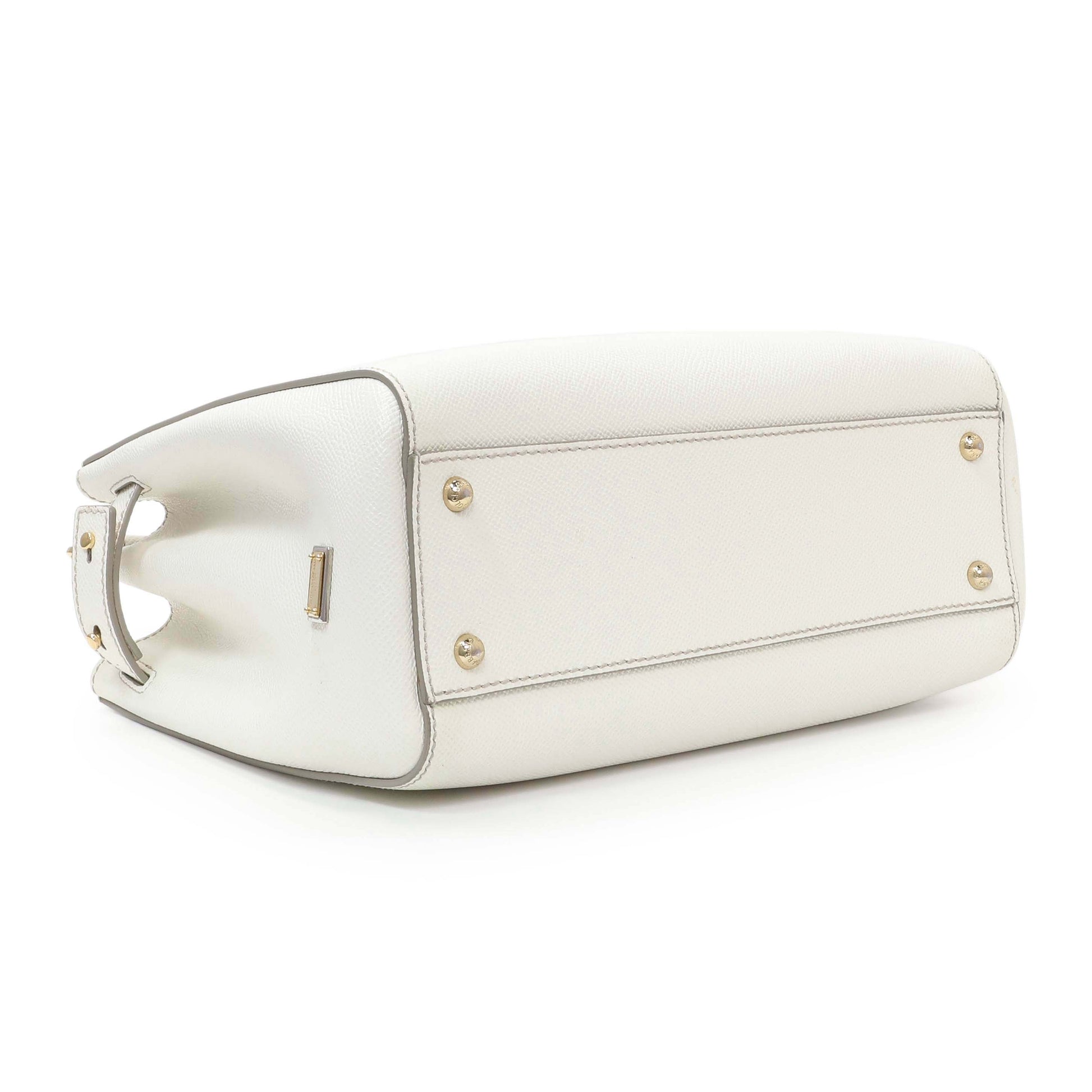 Exclusive Dolce & Gabbana White Dauphine Miss Sicily Satchel — Back View