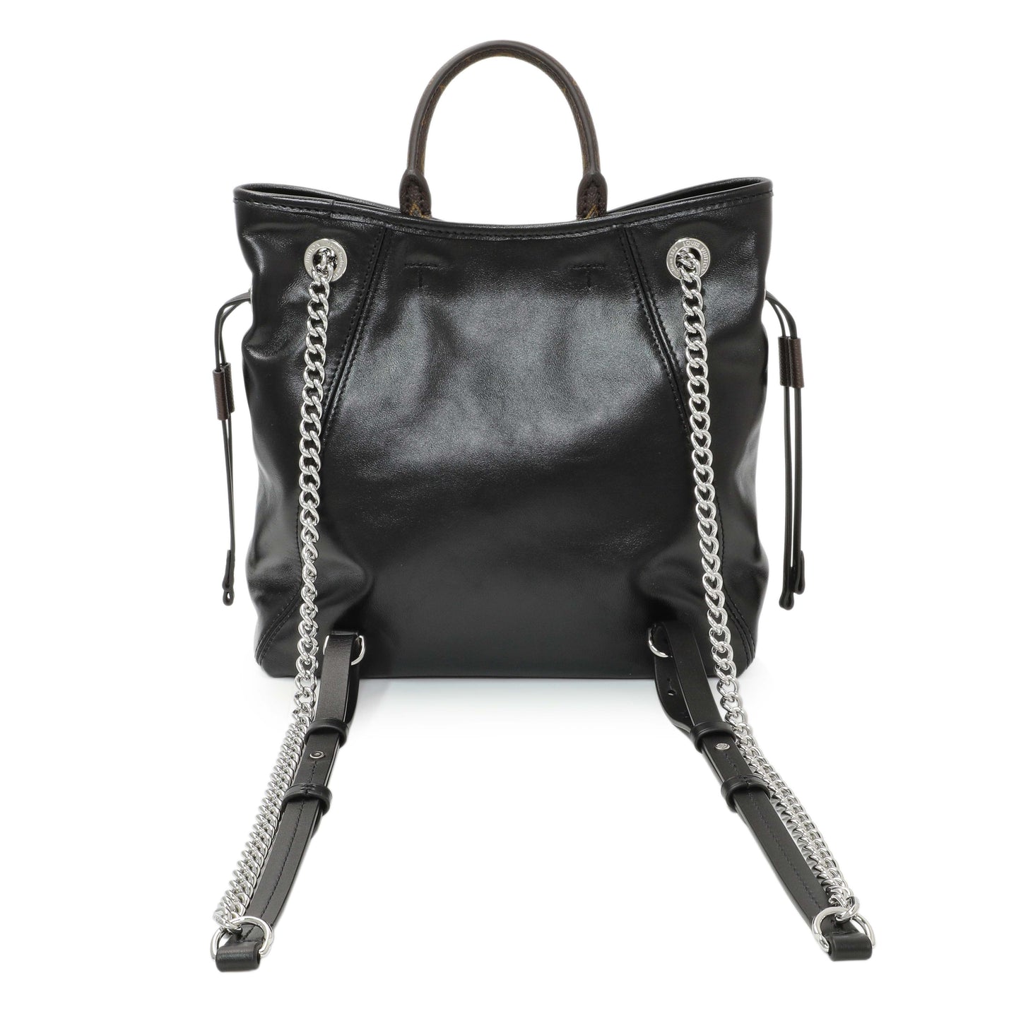 Exclusive Louis Vuitton Black Lambskin Off Duty Backpack Vibe — Side View