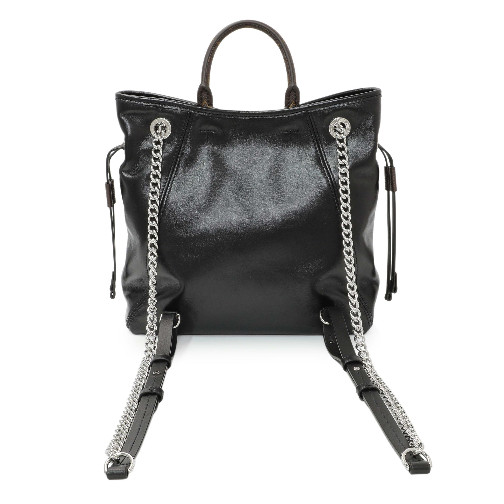 Exclusive Louis Vuitton Black Lambskin Off Duty Backpack Vibe — Side View