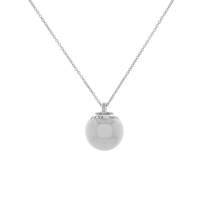 Exclusive Tiffany & Co. Sterling Silver HardWear Ball Pendant Necklace — Side View