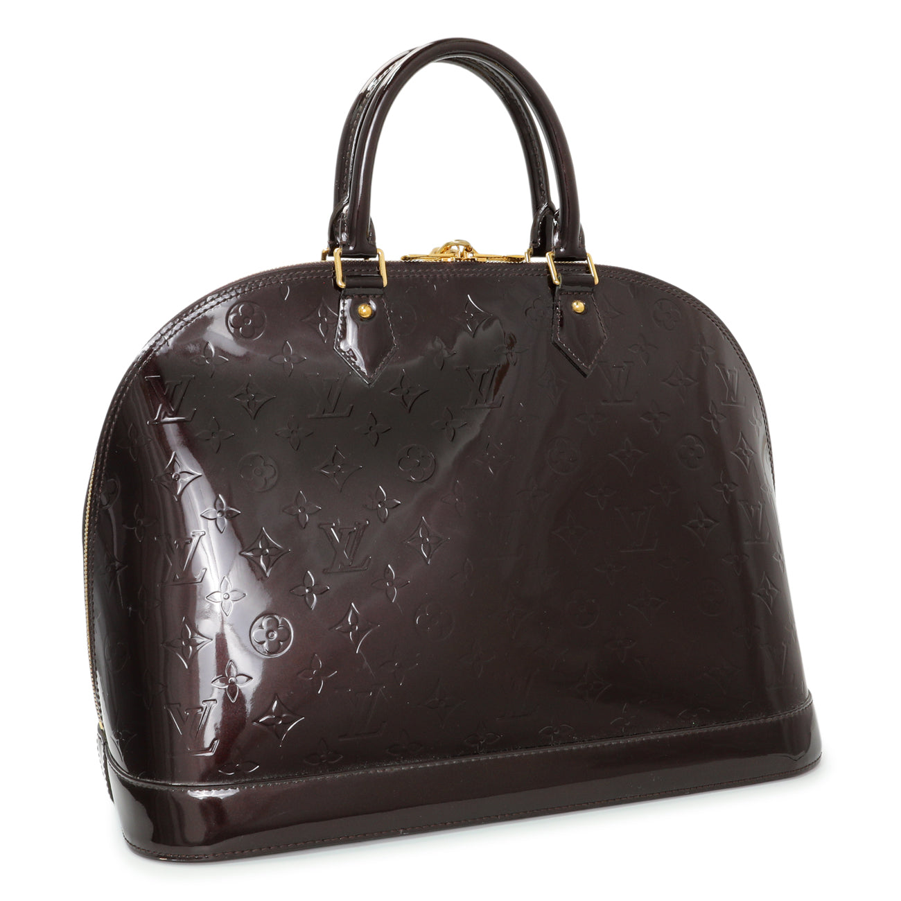 Exclusive Louis Vuitton Amarante Vernis Alma GM — Side View