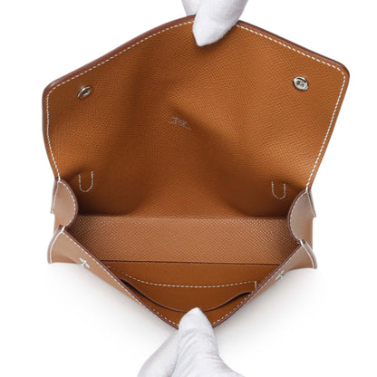 Exclusive Hermes Gold Epsom Hermesnap Wallet — Top View