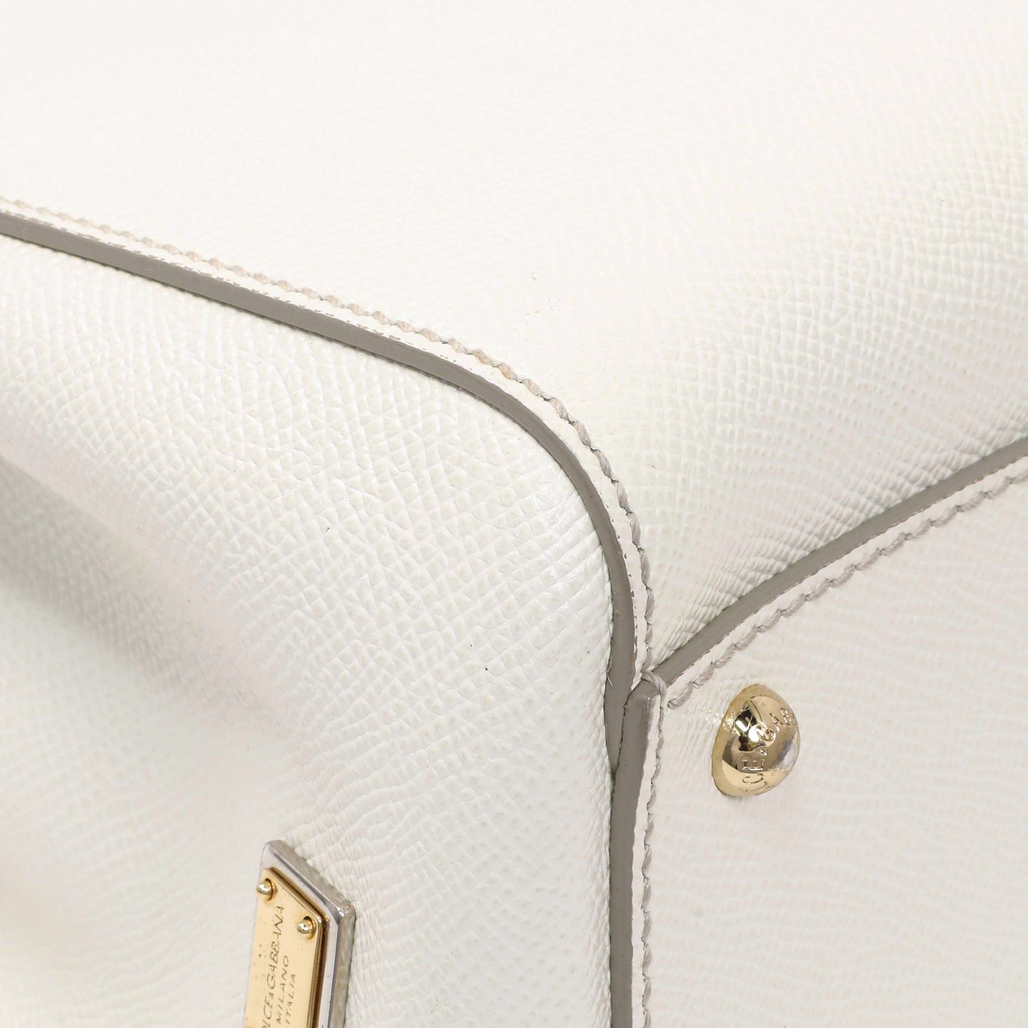 Exclusive Dolce & Gabbana White Dauphine Miss Sicily Satchel — Top View