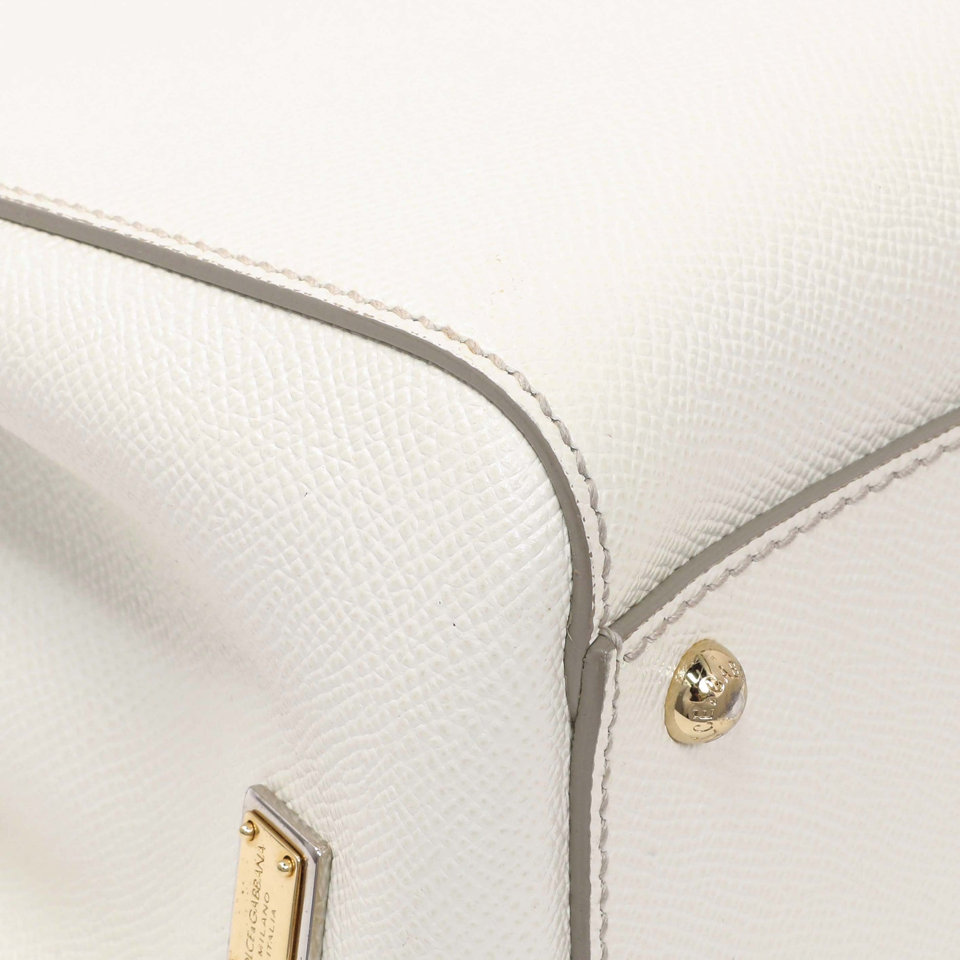 Exclusive Dolce & Gabbana White Dauphine Miss Sicily Satchel — Top View