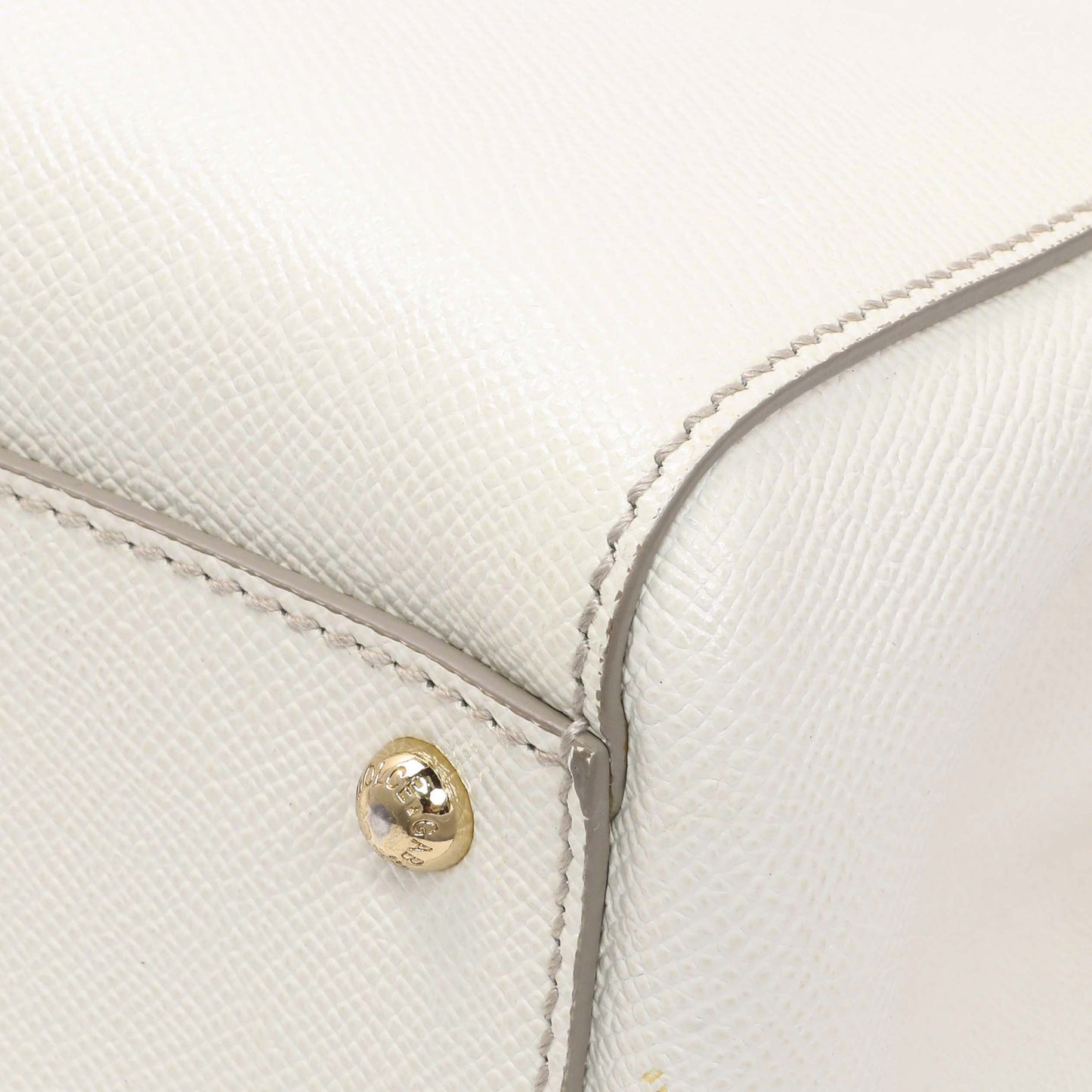 Exclusive Dolce & Gabbana White Dauphine Miss Sicily Satchel — Detail View