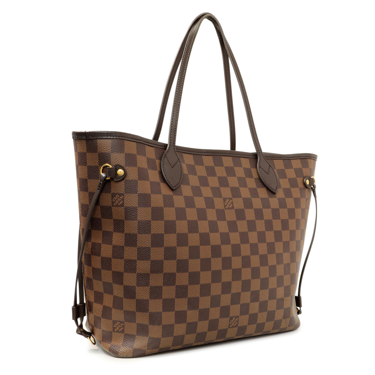 Exclusive Louis Vuttion Damier Ebene Neverfull MM — Side View