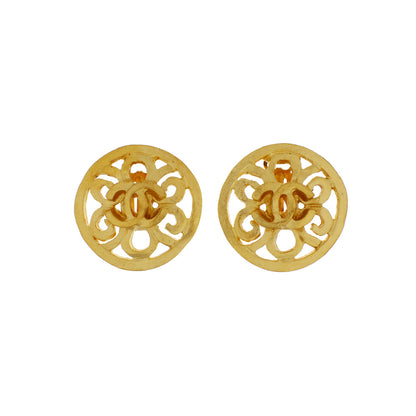 Exclusive Chanel Gold CC Clip On Earrings — Front View