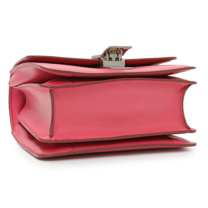 Exclusive Celine Pink Box Calfskin Small Classic Box Flap Bag — Back View