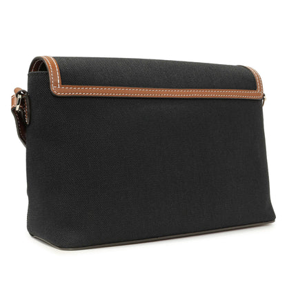 Exclusive Burberry Black Canvas Horseferry Note Crossbody — Side View