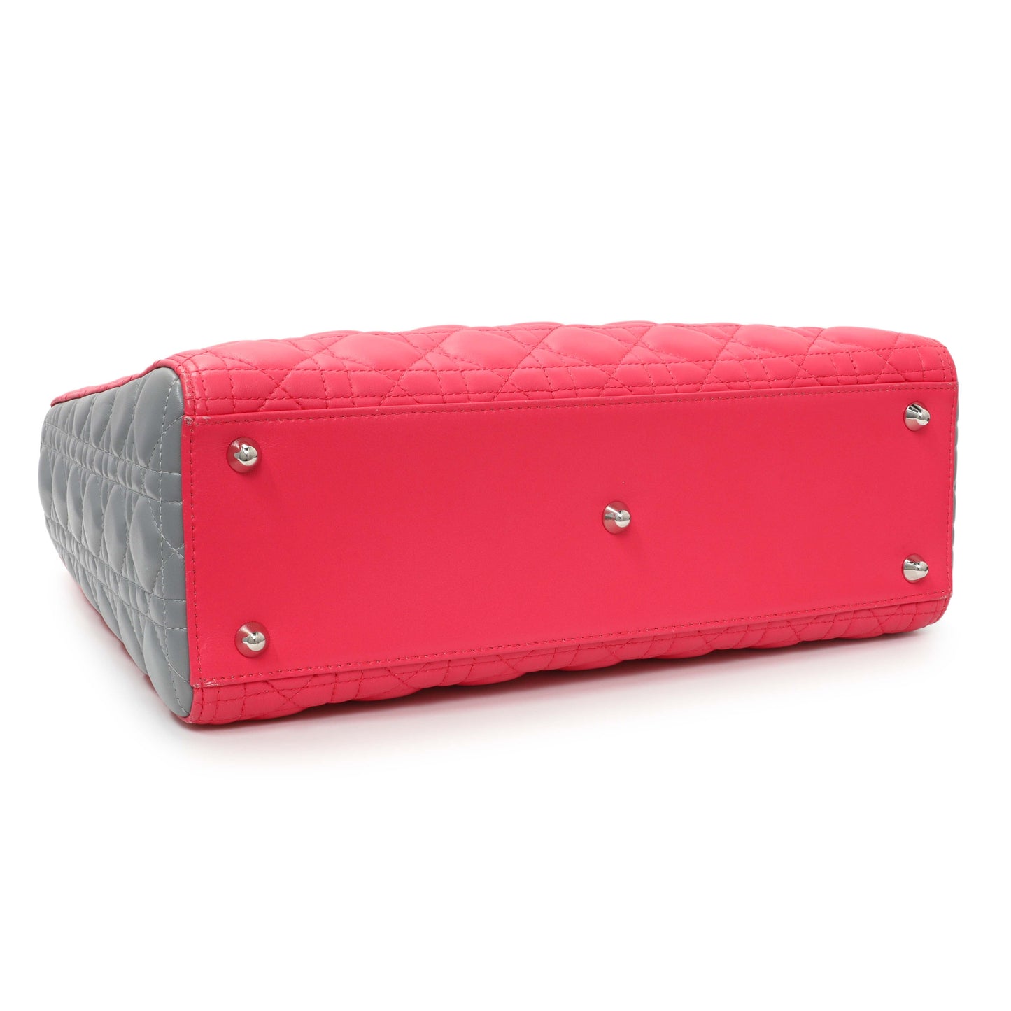 Exclusive Christian Dior Lambskin Cannage Tri Color Large Lady Dior — Back View