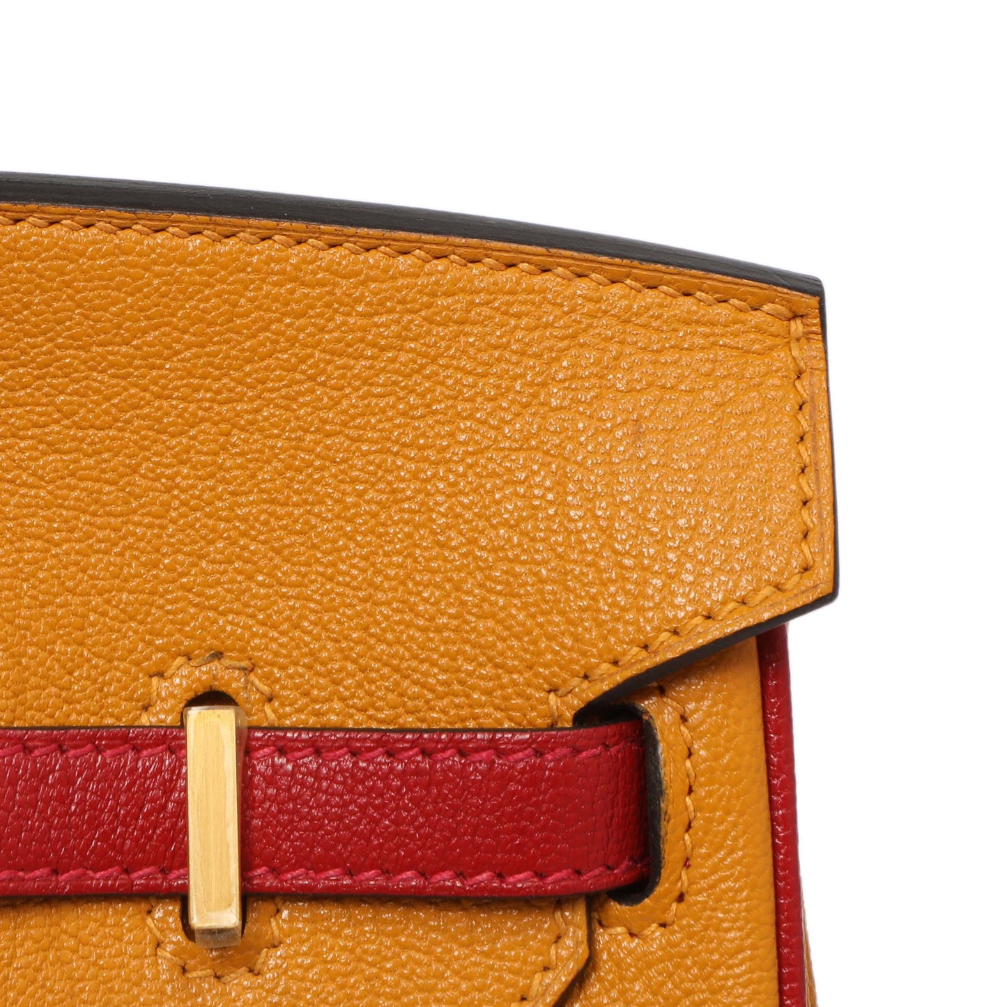 Exclusive Hermes Jaune D'or Rouge Chevre Birkin 25 — Alternate View 7