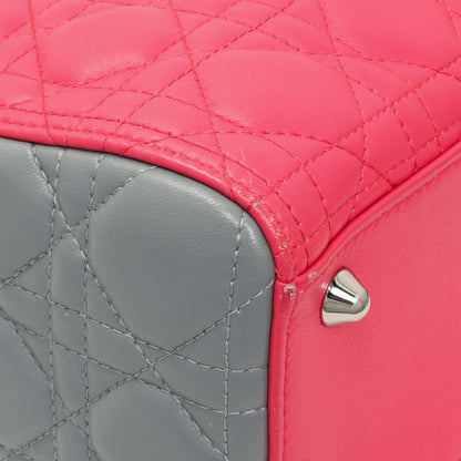 Exclusive Christian Dior Lambskin Cannage Tri Color Large Lady Dior — Top View