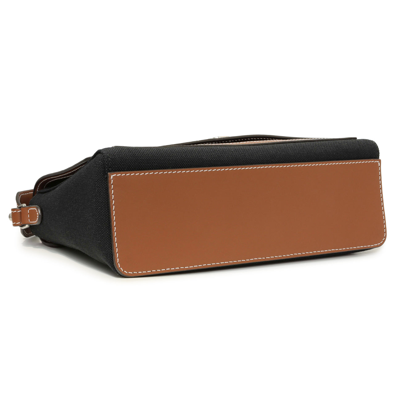 Exclusive Burberry Black Canvas Horseferry Note Crossbody — Back View