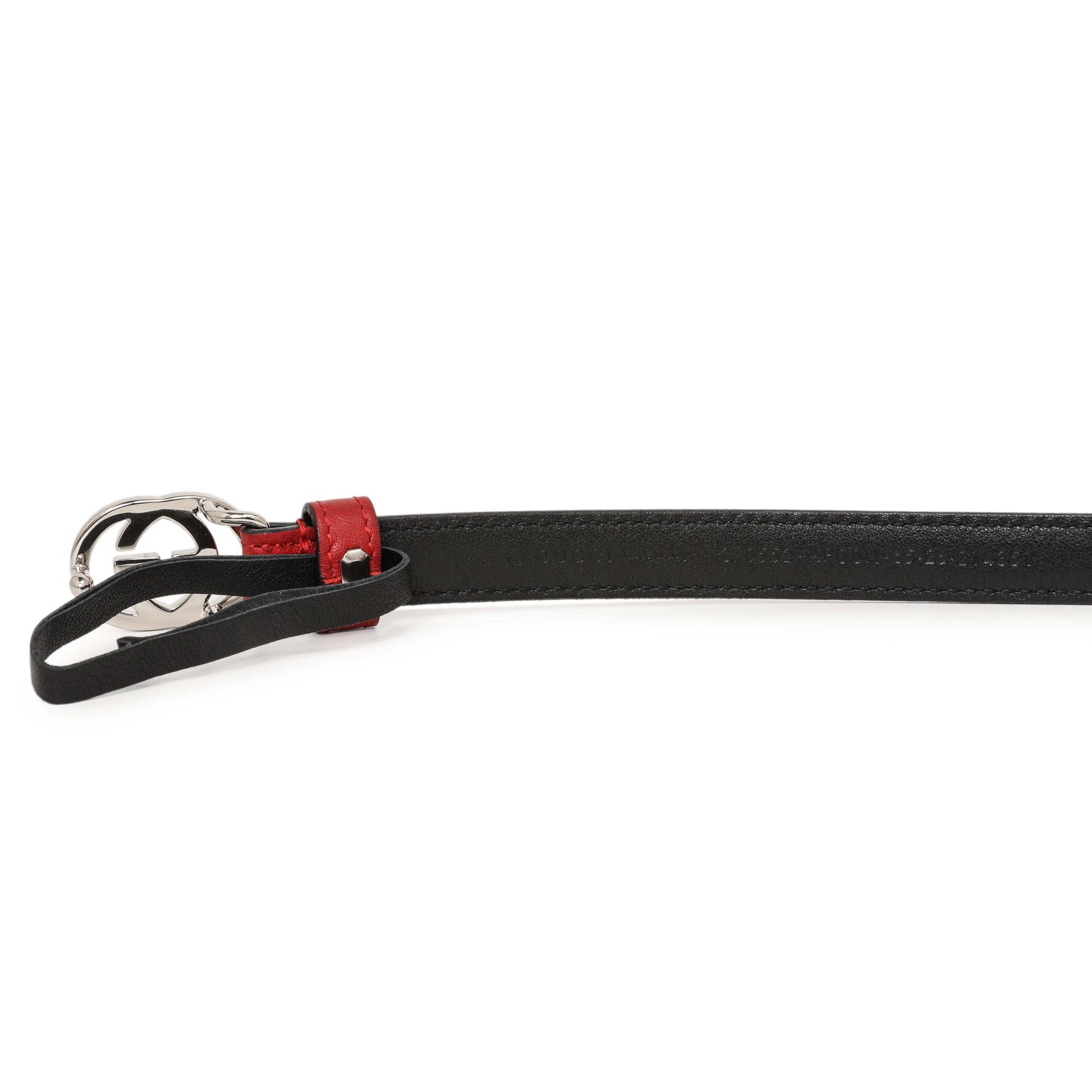 Exclusive Gucci Red Calfskin Interlocking G 15mm Belt — Top View