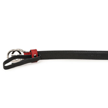 Exclusive Gucci Red Calfskin Interlocking G 15mm Belt — Top View