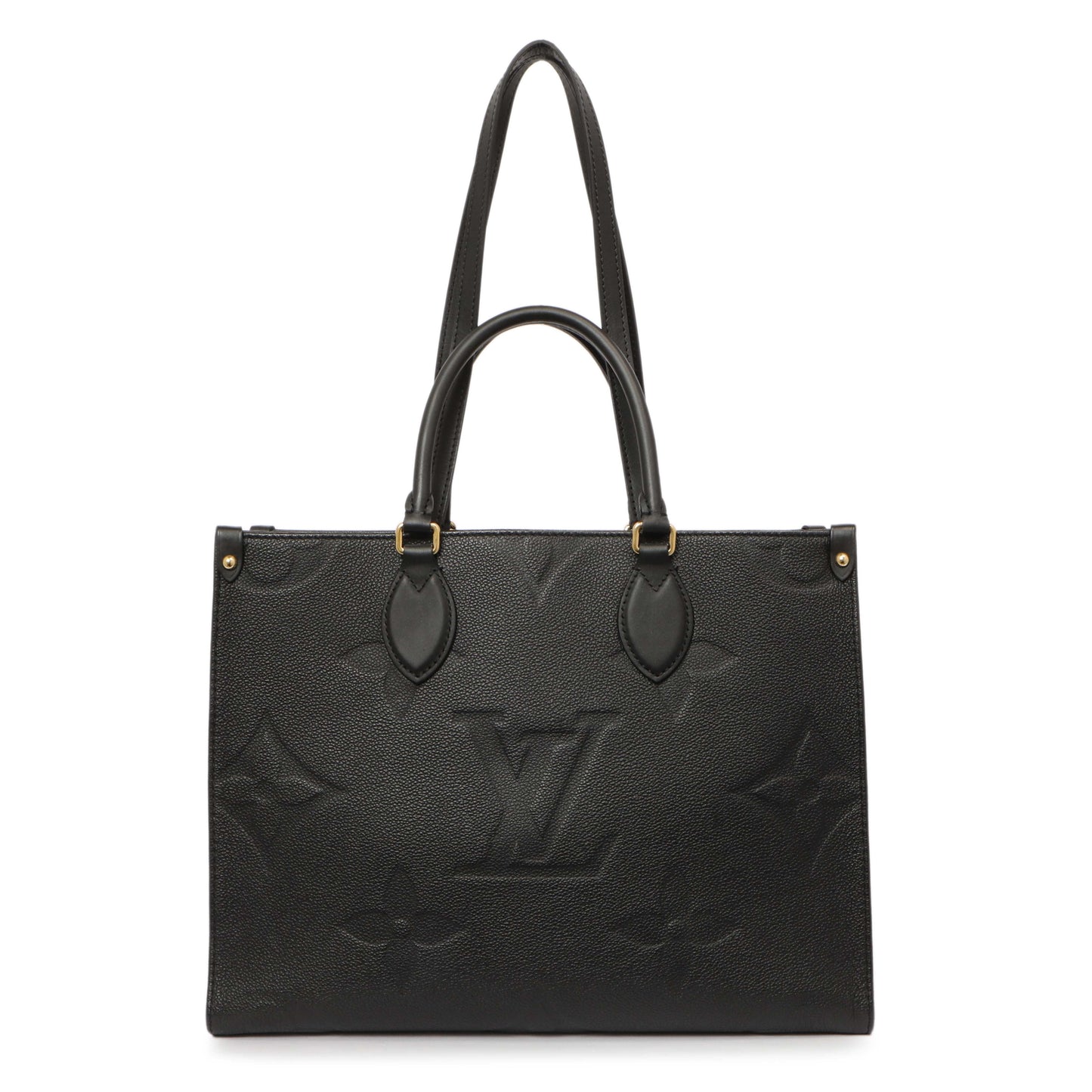 Exclusive Louis Vuitton Black Empreinte Monogram Giant Onthego MM — Front View