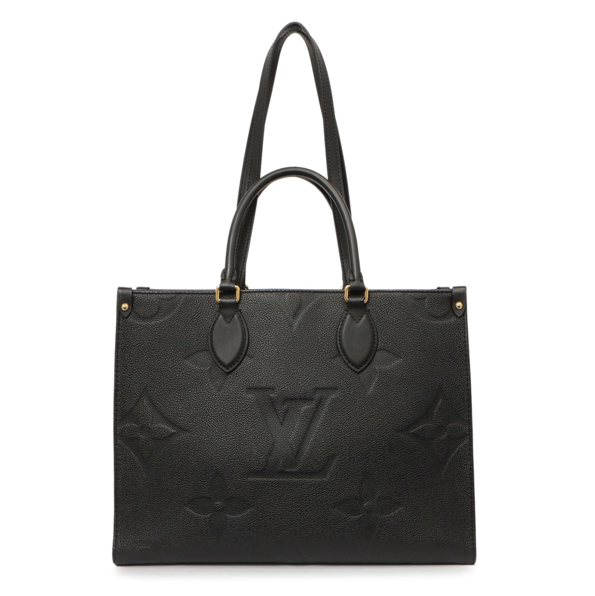 Exclusive Louis Vuitton Black Empreinte Monogram Giant Onthego MM — Front View