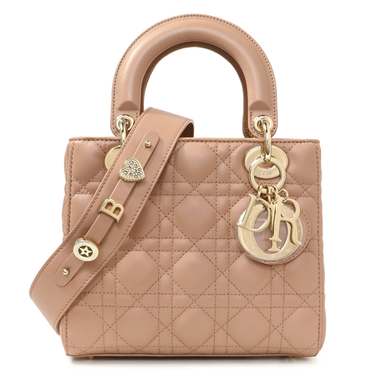 Exclusive Christian Dior Blush Lambskin Cannage Small My ABCDior Lady Dior — Front View