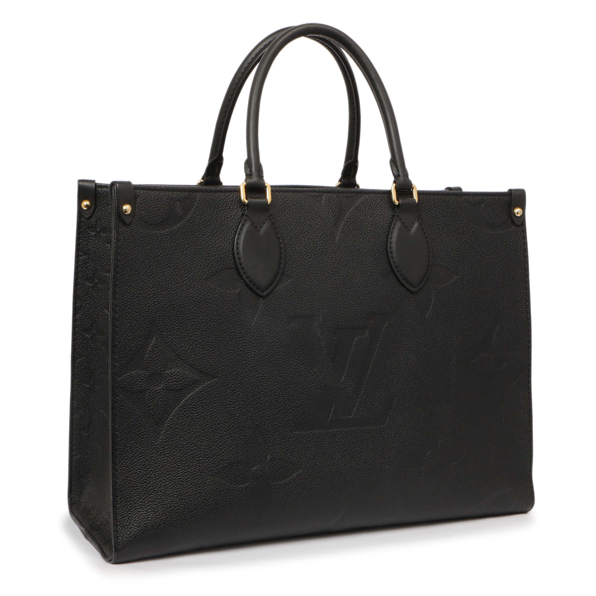 Exclusive Louis Vuitton Black Empreinte Monogram Giant Onthego MM — Side View